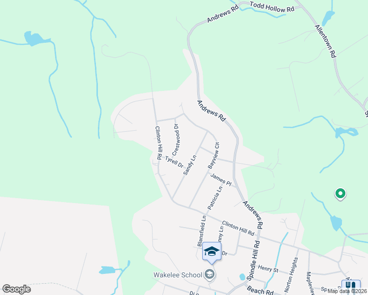 map of restaurants, bars, coffee shops, grocery stores, and more near 38 Crestwood Drive in Wolcott