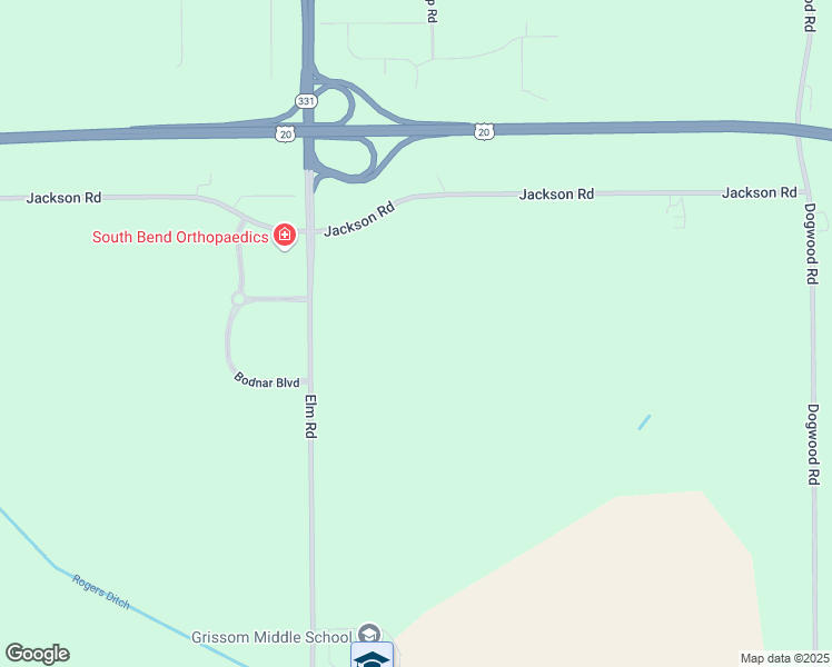 map of restaurants, bars, coffee shops, grocery stores, and more near 60094-60998 Elm Road in Mishawaka