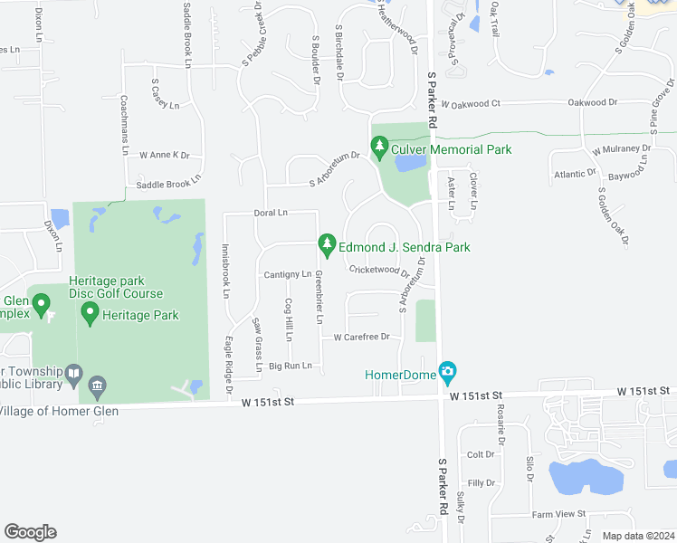map of restaurants, bars, coffee shops, grocery stores, and more near 14834 Cricketwood Drive in Lockport