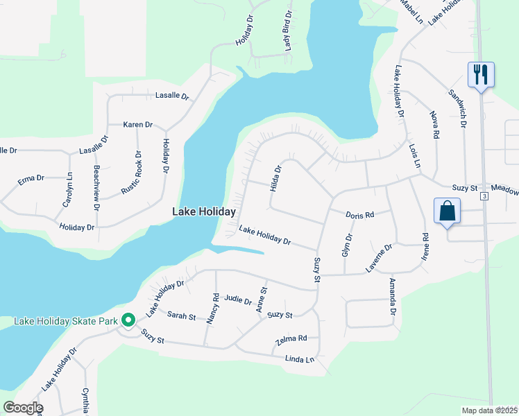 map of restaurants, bars, coffee shops, grocery stores, and more near 1640 Hilda Drive in Sandwich