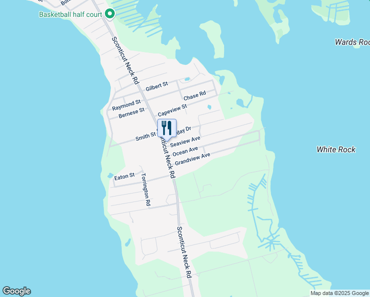 map of restaurants, bars, coffee shops, grocery stores, and more near 19 Seaview Avenue in Fairhaven
