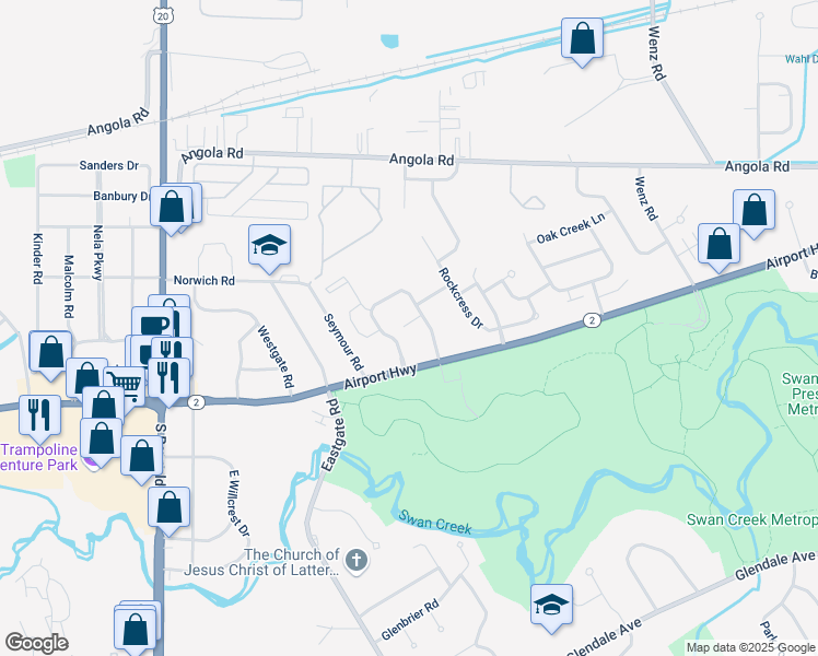 map of restaurants, bars, coffee shops, grocery stores, and more near 1178 Pinebrook Parkway in Toledo