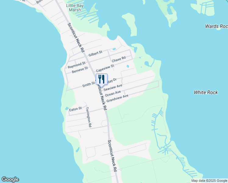 map of restaurants, bars, coffee shops, grocery stores, and more near 19 Seaview Avenue in Fairhaven