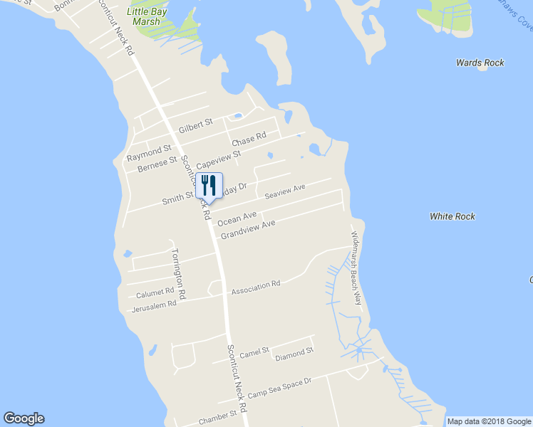 map of restaurants, bars, coffee shops, grocery stores, and more near 37 Ocean Avenue in Fairhaven