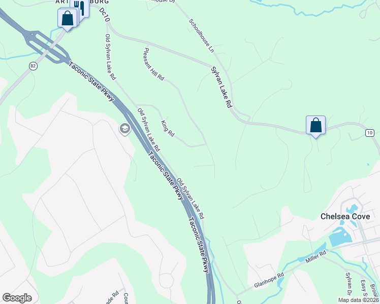 map of restaurants, bars, coffee shops, grocery stores, and more near 6 King Road in Hopewell Junction