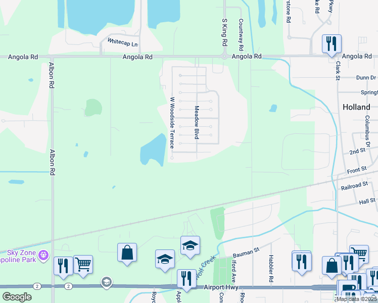 map of restaurants, bars, coffee shops, grocery stores, and more near 405 West Appleton Terrace in Holland