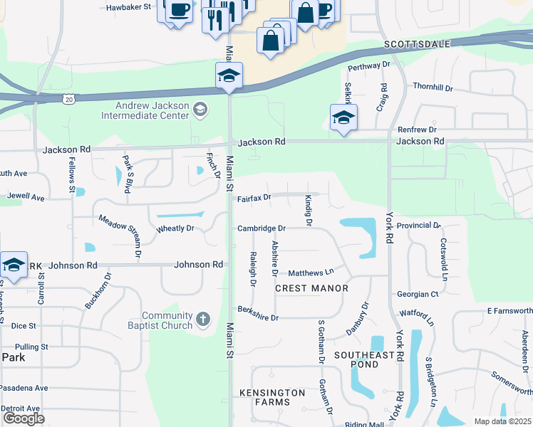 map of restaurants, bars, coffee shops, grocery stores, and more near 5325 South Lee Court in South Bend