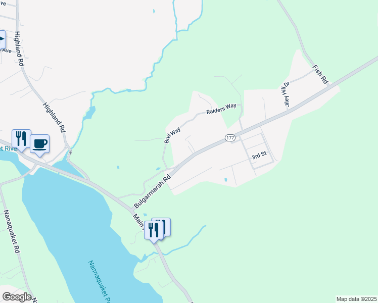map of restaurants, bars, coffee shops, grocery stores, and more near 186 Bulgarmarsh Road in Tiverton
