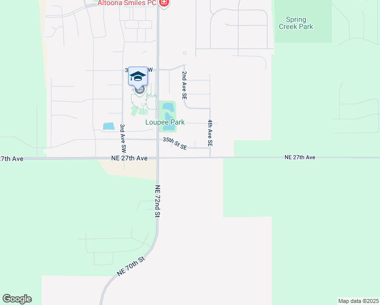 map of restaurants, bars, coffee shops, grocery stores, and more near 242 35th Street Southeast in Altoona