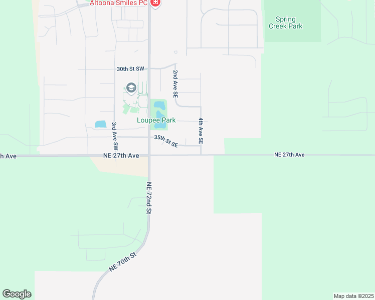 map of restaurants, bars, coffee shops, grocery stores, and more near 242 35th Street Southeast in Altoona