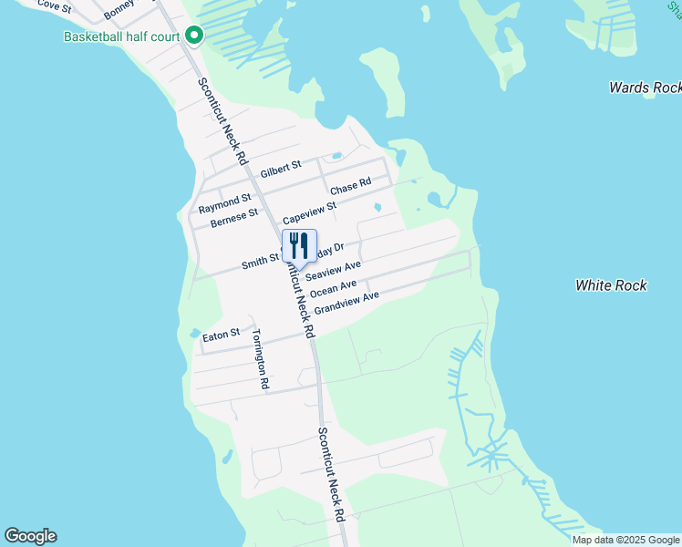 map of restaurants, bars, coffee shops, grocery stores, and more near 19 Seaview Avenue in Fairhaven