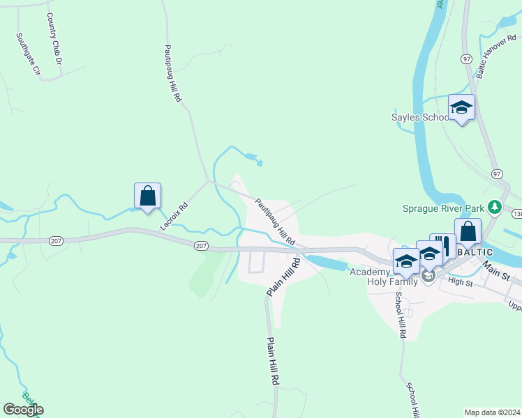 map of restaurants, bars, coffee shops, grocery stores, and more near 1 Aime Street in Sprague