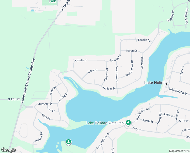 map of restaurants, bars, coffee shops, grocery stores, and more near 517 Hickory Circle in Somonauk