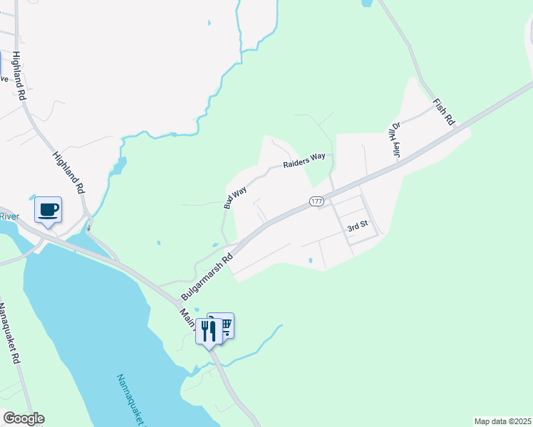 map of restaurants, bars, coffee shops, grocery stores, and more near 186 Bulgarmarsh Road in Tiverton