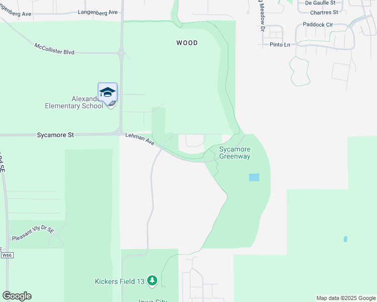 map of restaurants, bars, coffee shops, grocery stores, and more near 2143 Kountry Lane Southeast in Iowa City