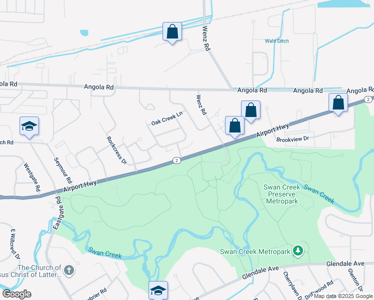 map of restaurants, bars, coffee shops, grocery stores, and more near in Toledo