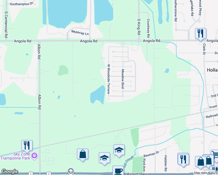 map of restaurants, bars, coffee shops, grocery stores, and more near 248 West Woodside Terrace in Holland