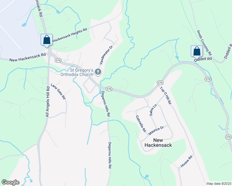 map of restaurants, bars, coffee shops, grocery stores, and more near 86 Degarmo Hills Road in Wappingers Falls