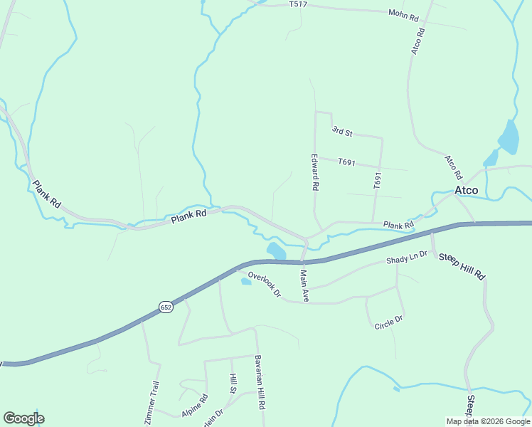 map of restaurants, bars, coffee shops, grocery stores, and more near 229 Plank Road in Beach Lake