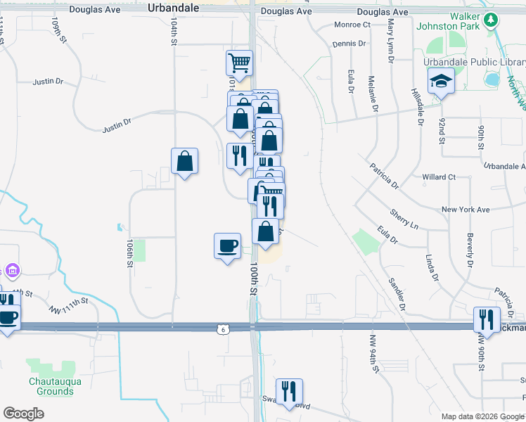 map of restaurants, bars, coffee shops, grocery stores, and more near 2759-2795 100th Street in Urbandale