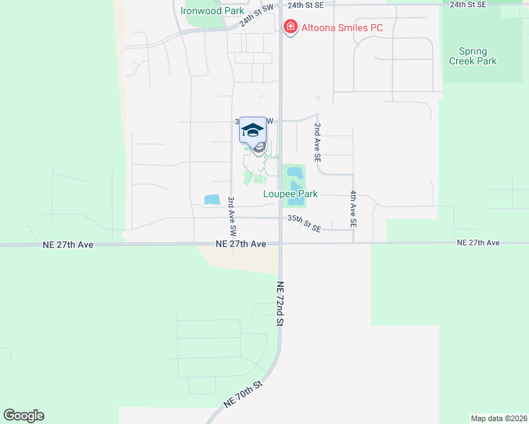 map of restaurants, bars, coffee shops, grocery stores, and more near 103 35th Street Southeast in Altoona