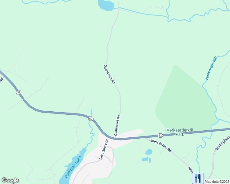 map of restaurants, bars, coffee shops, grocery stores, and more near 73 Quannacut Road in Pine Bush