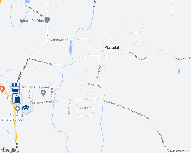 map of restaurants, bars, coffee shops, grocery stores, and more near 42 Rivera Trail in Wallkill