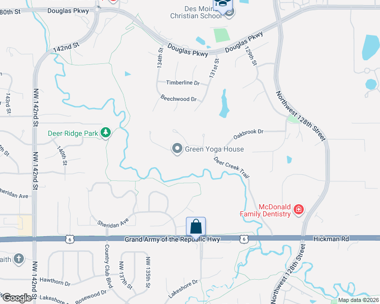 map of restaurants, bars, coffee shops, grocery stores, and more near 13282 Oakbrook Drive in Urbandale