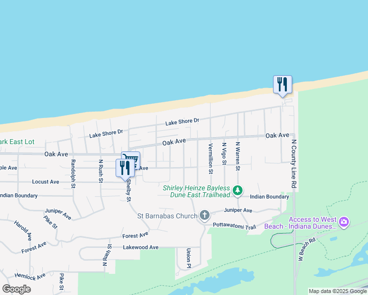 map of restaurants, bars, coffee shops, grocery stores, and more near 1074 North Union Street in Gary
