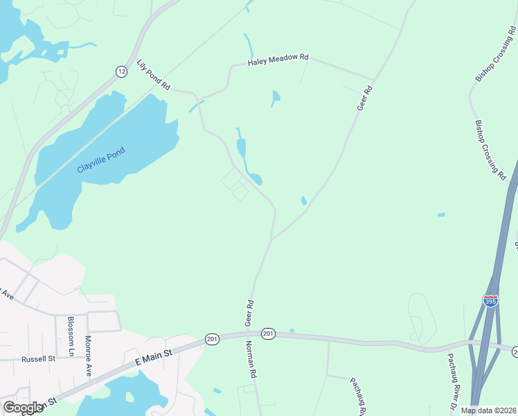 map of restaurants, bars, coffee shops, grocery stores, and more near 28 Lily Pond Road in Griswold