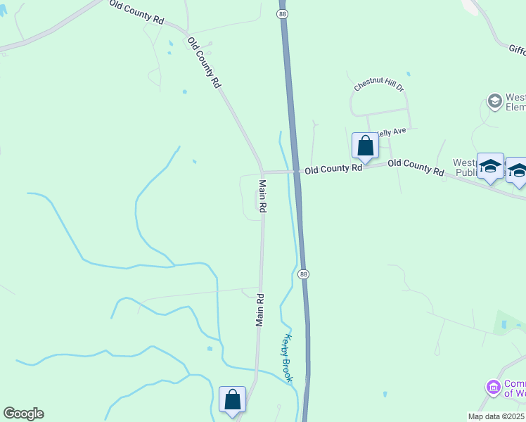 map of restaurants, bars, coffee shops, grocery stores, and more near 19 Main Road in Westport
