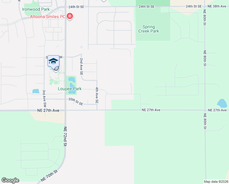 map of restaurants, bars, coffee shops, grocery stores, and more near 7510 Northeast 27th Avenue in Altoona