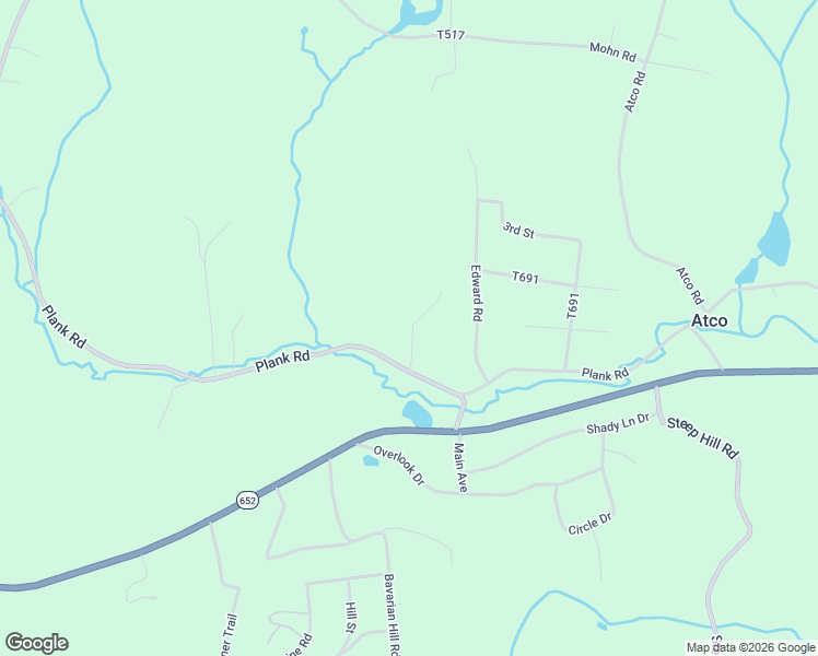 map of restaurants, bars, coffee shops, grocery stores, and more near 229 Plank Road in Beach Lake