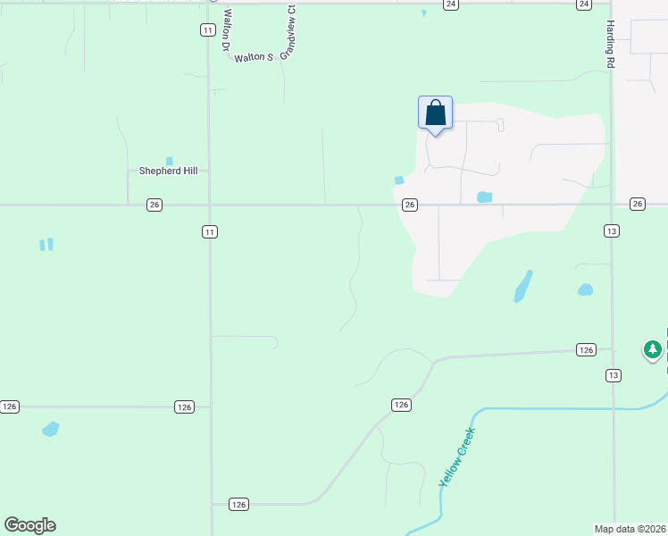 map of restaurants, bars, coffee shops, grocery stores, and more near 24638 Homestead Drive in Elkhart