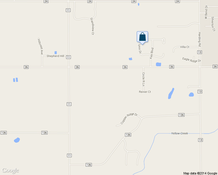 map of restaurants, bars, coffee shops, grocery stores, and more near 24638 Homestead Drive in Elkhart