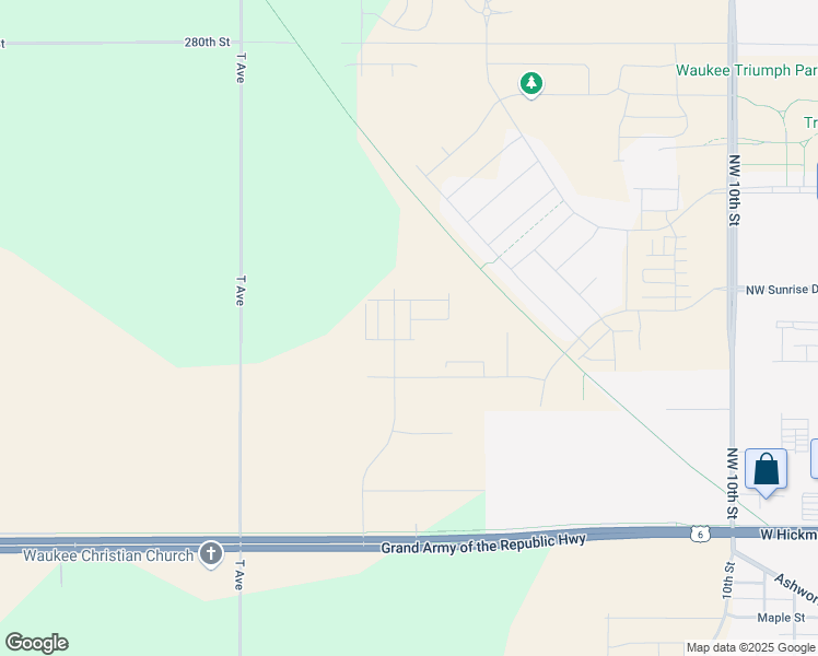 map of restaurants, bars, coffee shops, grocery stores, and more near 395 Northwest Blackberry Street in Waukee