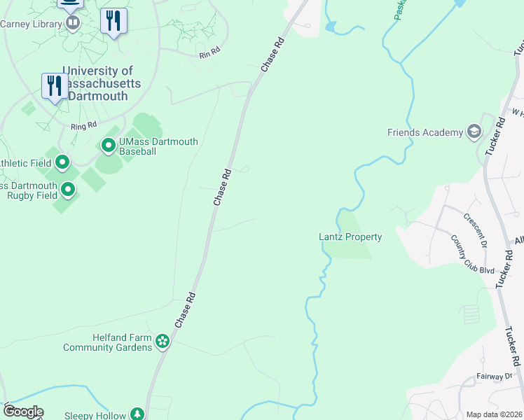 map of restaurants, bars, coffee shops, grocery stores, and more near 221 Chase Road in Dartmouth