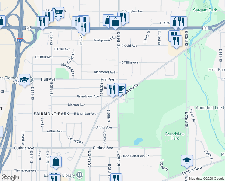 map of restaurants, bars, coffee shops, grocery stores, and more near 2820 Hubbell Avenue in Des Moines