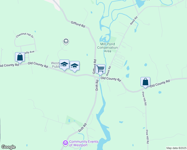 map of restaurants, bars, coffee shops, grocery stores, and more near 816 Gifford Road in Westport