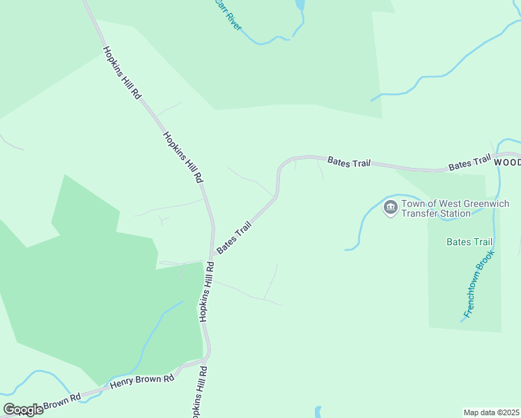 map of restaurants, bars, coffee shops, grocery stores, and more near 177 Bates Trail in West Greenwich
