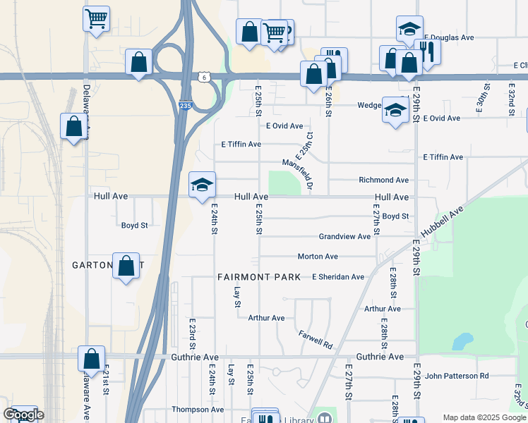 map of restaurants, bars, coffee shops, grocery stores, and more near 2515 Hull Avenue in Des Moines