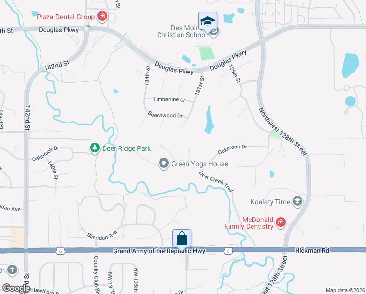 map of restaurants, bars, coffee shops, grocery stores, and more near 2976 132nd Court in Urbandale
