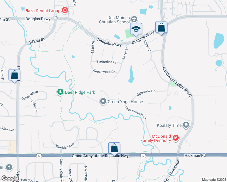 map of restaurants, bars, coffee shops, grocery stores, and more near 2976 132nd Court in Urbandale