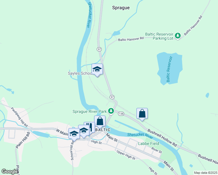 map of restaurants, bars, coffee shops, grocery stores, and more near 10 Scotland Road in Sprague
