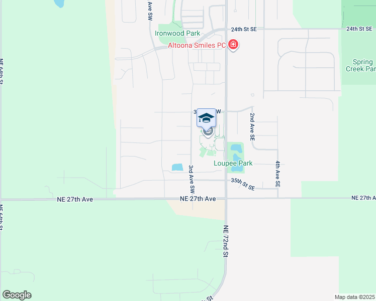 map of restaurants, bars, coffee shops, grocery stores, and more near 303 33rd Street Southwest in Altoona