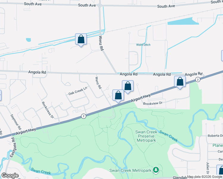 map of restaurants, bars, coffee shops, grocery stores, and more near 4201 Parkcliff Lane in Toledo
