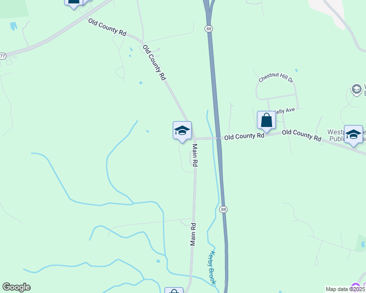 map of restaurants, bars, coffee shops, grocery stores, and more near 19 Main Road in Westport