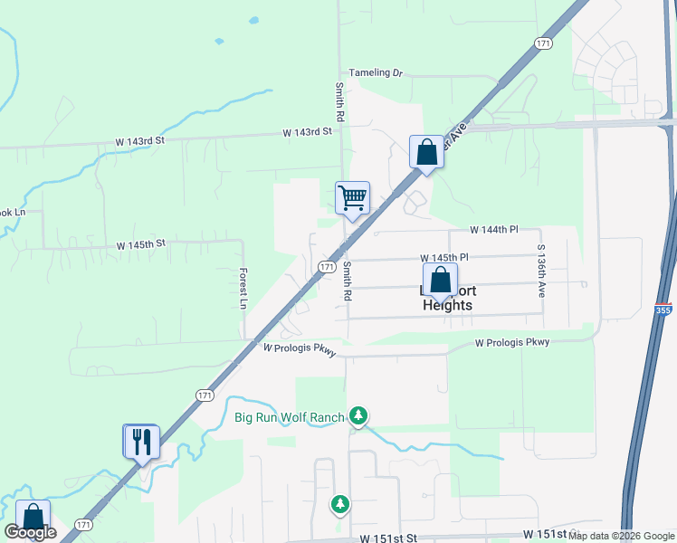map of restaurants, bars, coffee shops, grocery stores, and more near 14545 Archer Avenue in Lockport