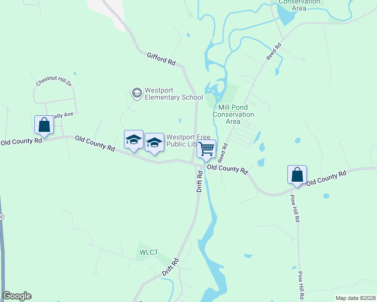 map of restaurants, bars, coffee shops, grocery stores, and more near 817 Gifford Road in Westport