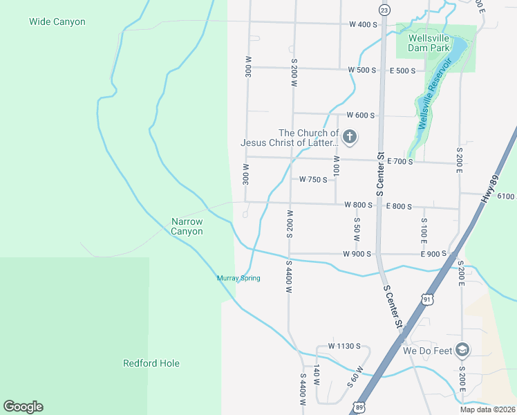 map of restaurants, bars, coffee shops, grocery stores, and more near 250 800 South in Wellsville